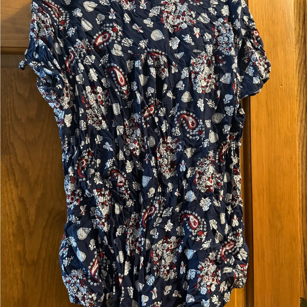 Westport women’s large Navy and Red Paisley Blouse - Picture 5 of 5